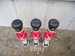 Vintage set 3 Toy Soldier Blow Mold Plastic Empire Lighted Christmas Figures