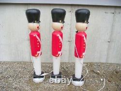 Vintage set 3 Toy Soldier Blow Mold Plastic Empire Lighted Christmas Figures