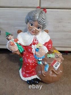 Vtg 16.5in Ceramic Mrs Santa Claus Christmas Figure Atlantic Mold Handpainted