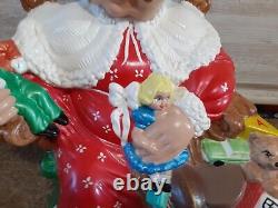 Vtg 16.5in Ceramic Mrs Santa Claus Christmas Figure Atlantic Mold Handpainted