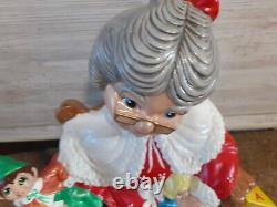 Vtg 16.5in Ceramic Mrs Santa Claus Christmas Figure Atlantic Mold Handpainted