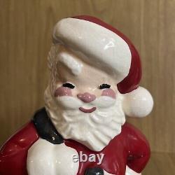 Vtg 1950's Mr Santa Mrs Claus by Betty Lou Nichols Ceramic Figures Planters MCM