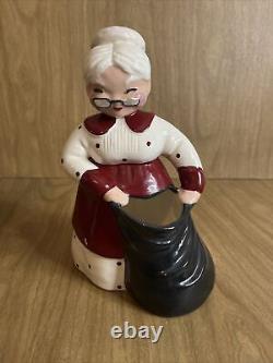 Vtg 1950's Mr Santa Mrs Claus by Betty Lou Nichols Ceramic Figures Planters MCM