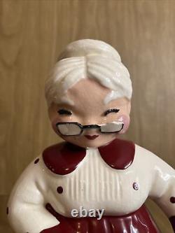 Vtg 1950's Mr Santa Mrs Claus by Betty Lou Nichols Ceramic Figures Planters MCM