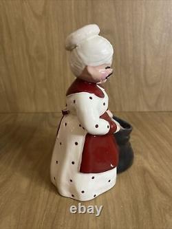 Vtg 1950's Mr Santa Mrs Claus by Betty Lou Nichols Ceramic Figures Planters MCM