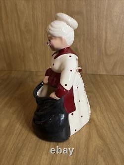 Vtg 1950's Mr Santa Mrs Claus by Betty Lou Nichols Ceramic Figures Planters MCM