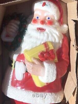 Vtg 1950s NOMA Blow Mold Christmas Santa Claus 30 Lighted Wall Display withBox