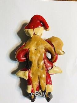 Vtg 1960s OOAK Clay Dough Alien Figure Extraterrestrial Santa Claus Christmas