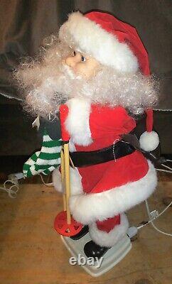 Vtg 1995 Santa & Mrs Claus Telco Motionettes 24 Animated Skiing Figures VIDEO
