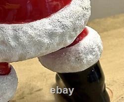 Vtg 70s Atlantic Mold Ceramic Glazed 12 Santa Claus with Bag Toys-22k Gold Bell