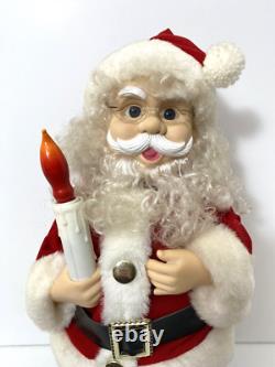Vtg 92 Telco Motionettes Christmas Animated Figure Santa Mrs Claus Lamp Post Set