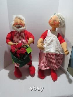 Vtg Annalee Santa & Mrs Claus 30 Figures-matching Cloths-self Standing