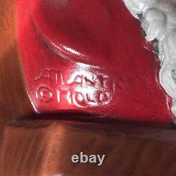 Vtg Atlantic Mold Winking Santa Mrs. Claus Christmas Figures 1980s Ceramic 15
