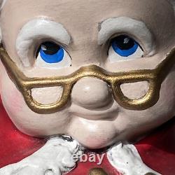 Vtg Atlantic Mold Winking Santa Mrs. Claus Christmas Figures 1980s Ceramic 15