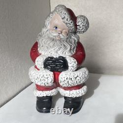 Vtg Atlantic Mold Winking Santa Mrs. Claus Christmas Figures 1980s Ceramic 15