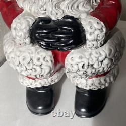 Vtg Atlantic Mold Winking Santa Mrs. Claus Christmas Figures 1980s Ceramic 15
