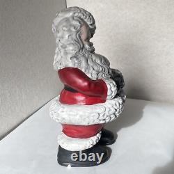 Vtg Atlantic Mold Winking Santa Mrs. Claus Christmas Figures 1980s Ceramic 15