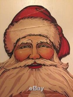 Vtg Beistle Santa Claus In Box Original Advertising 1930's Honeycomb 5 ft RARE