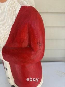 Vtg Carved Wood Folk Art Santa Claus Christmas Figure 24