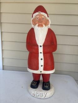 Vtg Carved Wood Folk Art Santa Claus Christmas Figure 24