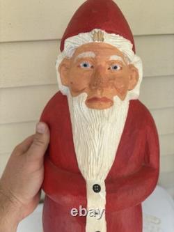 Vtg Carved Wood Folk Art Santa Claus Christmas Figure 24