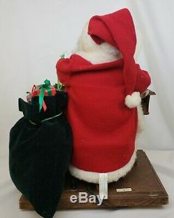 Vtg Christmas Animated Lighted Candle Chubby Santa Claus Figure Moves Electric