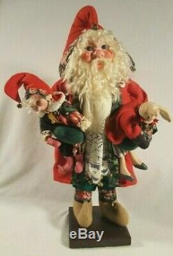 Vtg Christmas House of Hatten Santa Claus Elf Doll & Bunny Rabbit #31403