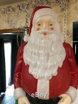 Vtg. Empire 46 Santa Claus Christmas Lighted Blow Mold Toy Sack