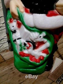Vtg. Empire 46 Santa Claus Christmas Lighted Blow Mold Toy Sack ALMOST MINT