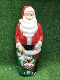 Vtg. Empire 46 Santa Claus Christmas Lighted Blow Mold Toy Sack Huge Large Rare