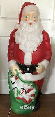Vtg Empire 47 Motion Activated Musical Santa Claus Christmas Blow Mold with light