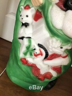 Vtg Empire 47 Motion Activated Musical Santa Claus Christmas Blow Mold with light