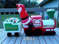 Vtg Empire Santa Claus Christmas Train & Tender Holiday Blow Molds 2 Pc