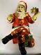 Vtg. Giant Santa Claus Figure Store Display Sitting On Presents Over 2.5 Ft Tall