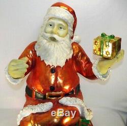 Vtg. Giant Santa Claus Figure Store Display Sitting on Presents Over 2.5 Ft Tall