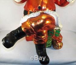 Vtg. Giant Santa Claus Figure Store Display Sitting on Presents Over 2.5 Ft Tall