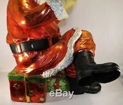 Vtg. Giant Santa Claus Figure Store Display Sitting on Presents Over 2.5 Ft Tall