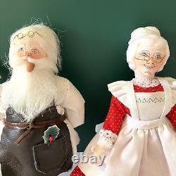 Vtg Gladys Boalt Workshop Santa & Mrs. Claus Set Signed 1987 Handmade in USA