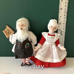 Vtg Gladys Boalt Workshop Santa & Mrs. Claus Set Signed 1987 Handmade in USA