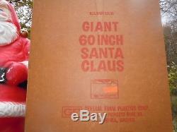 Vtg HUGE 60 General Foam SANTA Claus Blow Mold IOB-Rare large size/ORIG. BOX