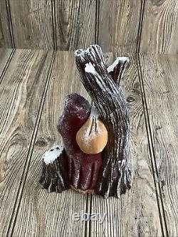 Vtg Hand Carved Santa Tree Wood Figure Signed Pauline Connors 1999 Folk Art 9.5