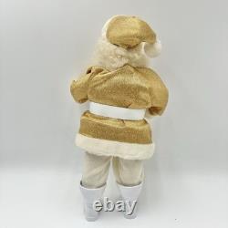 Vtg Harold Gale Gold Lamé Santa 13.5 Store Display MCM Christmas Decoration