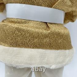 Vtg Harold Gale Gold Lamé Santa 13.5 Store Display MCM Christmas Decoration