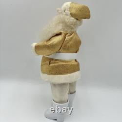 Vtg Harold Gale Gold Lamé Santa 13.5 Store Display MCM Christmas Decoration