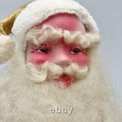Vtg Harold Gale Gold Lamé Santa 13.5 Store Display MCM Christmas Decoration