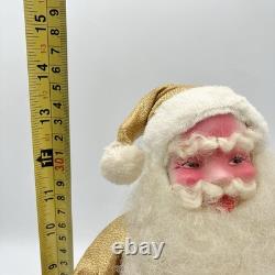 Vtg Harold Gale Gold Lamé Santa 13.5 Store Display MCM Christmas Decoration