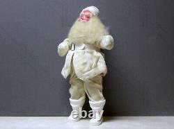 Vtg Harold Gale WHITE VELVET SUIT 14 Santa Claus Christmas Doll Figure Decor