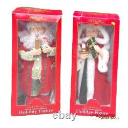 Vtg Holiday Time Christmas Deluxe Animated Motionettes Santa & Mrs Claus Figures