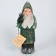 Vtg Ino Schaller Santa Claus Candy Container Green Belsnickle Paper Mache 10.5