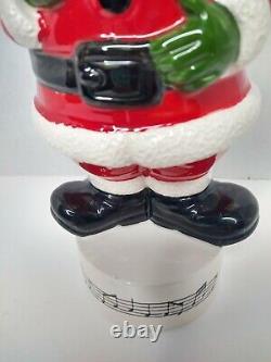 Vtg Lefton Santa Claus Decanter Musical Music Box Retro Kitschy Christmas Decor